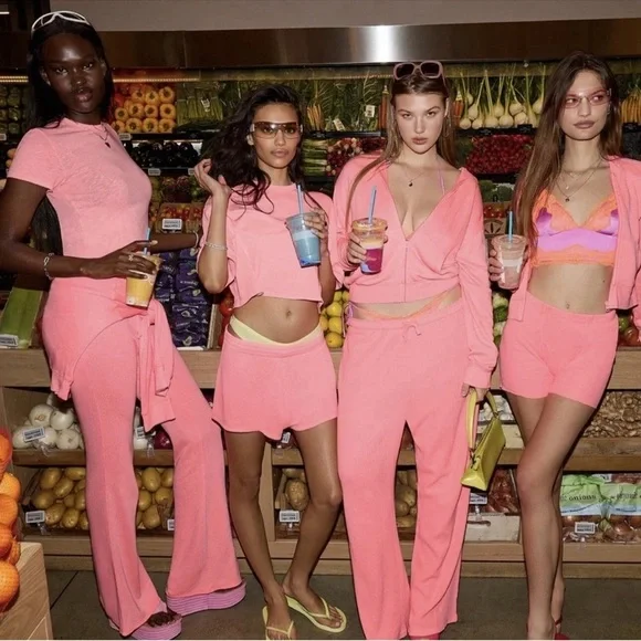 NWT Skims French Terry Zip Up Hoodie - Coral - S- SOLD OUT! - Picture 4 of 9